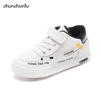 

chunchuntu 2018 Winter Girl Fashion Casual High Top Sneaker Children Pu Leather Trainer Baby Boy Brand Sport Shoe 7019