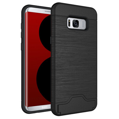 

Fivice Samsung S8 Plus Case TPU all-inclusive anti-drop brushed card with bracket mobile phone case