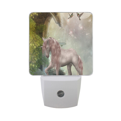

ALAZA LED Night Light With Smart Dusk To Dawn SensorUnicorn Crossing The Bridge Plug In Night Light