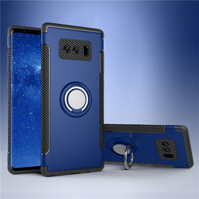 

Fecoprior Back Cover For Samsung Galaxy Note 8 Note8 Case Car Holder Stand Hard PC Silicon Ring Suction Bracket Celulars
