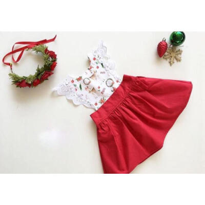 

Kid Baby Girl Xmas Sister Matching Clothes Bodysuit Romper Lace Dress Outfit Set