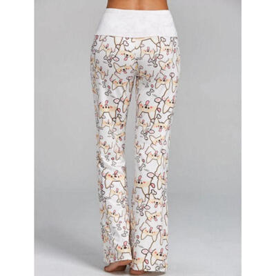 

Women High Waisted Dog Print Wide Leg Pants Casual Loose Long Pants Trouser
