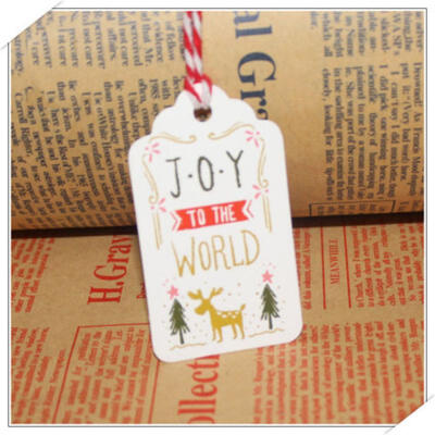 

50pcs Merry Christmas Kraft Paper Tags Gift Marker Gift Labels With String New