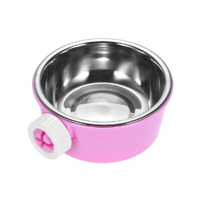 

Pet Dog Cat Hamster Cage Hanging Bowl Non-slip Feeder Water Food Feeder Bowl Stainless Steel And Plastic Dish