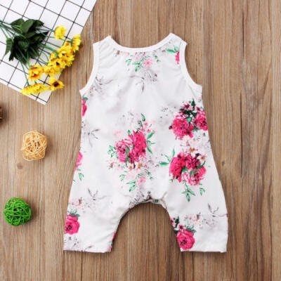 

Sleeveless Toddler Baby Girls Summer Floral Romper Jumpsuit Playsuit Clothes