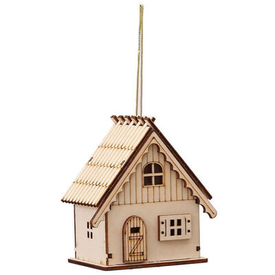 

UpperX Wooden house Christmas decorations light small hotel bar Christmas tree window decoration Small building 2