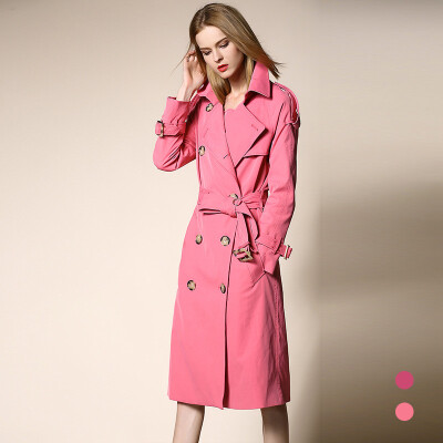 

2018 Autumn New Brand Women Trench Coat Long Windbreaker Europe America Fashion Trend Double-Breasted Slim Long Trench