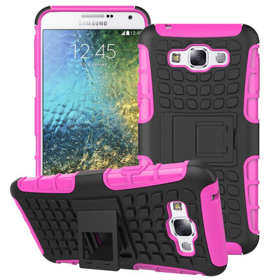 

Fivice Samsung E7 Case TPU anti-fall tire pattern back clip bracket phone case