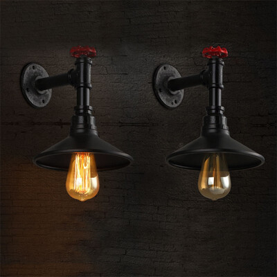 

Baycheer HL371194 Industrial Style Black 1 Light LED Wall Sconce Black Stell shade