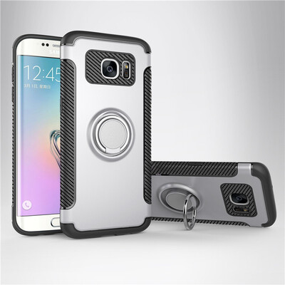 

Fecoprior Back Cover For Samsung Galaxy S7 Case Car Holder Stand Hard PC Silicon Ring Suction Bracket Celulars