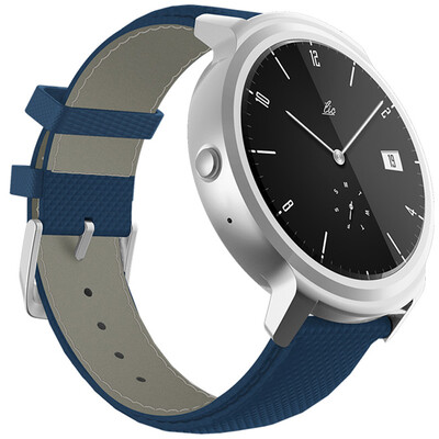 

Ticwatch Lancome smart watch voice gesture touch full interactive ticwear system Bluetooth watch waterproof step rate measured heart rate silver series leather strap