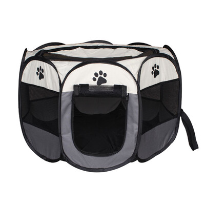 

Detachable Foldable Octagonal Pet Fence Tent Portable Oxford Cloth Kitten Puppy Playpen Cage
