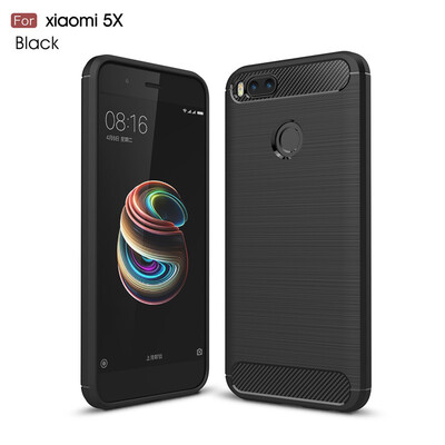 

Fivice Xiaomi Mi 5X case Luxury brushed carbon fiber TPU soft shell