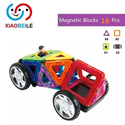 

16PCS 3D DIY Amazing Car Magnetic Building Blocks Education Toys Blocks Lifting Magnet Building Bricks for Kids build Toy
