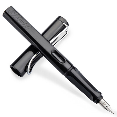 

HERO 359 Zhengzi colorful series iridium pen with EF Point (6 ink bags for free) for students, black