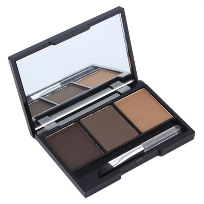 

3-Цвет бровей порошок Палитра макияжа Shading С Brow Brush Зеркало Box Eye