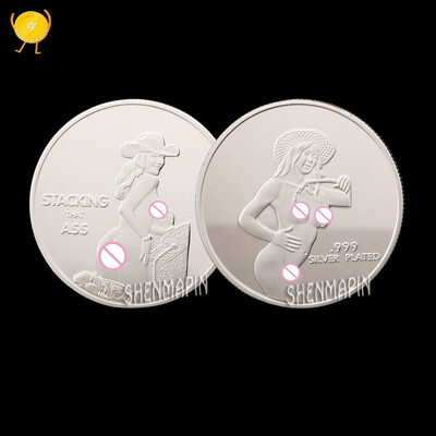 

Sexy dancing girl commemorative coin gold plated silver artistic gifts pursuit of freedom challenge coin collection