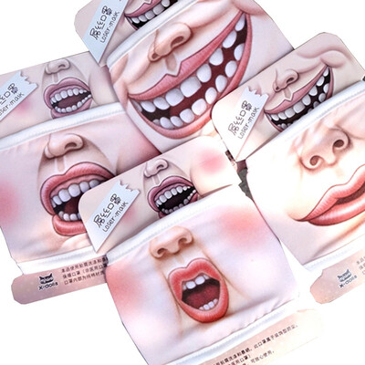 

Funny Expression Mouth Mask4pcs3D Funny Mischievous Creative Warm Anti Dust Cotton Mouth Mask