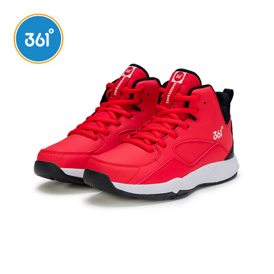 

361° 361 degrees childrens shoes boys basketball shoes 2018 winter new childrens sports shoes youth student shoes N71841103 University red carbon black 38