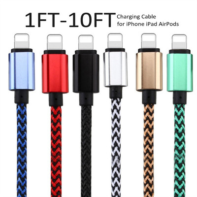 

10FT Lightning Braided Fast Charging Data Cable for iPhone 5 6 7 8 X Xs Max iPad