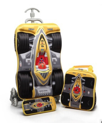 

Baigio 3Pcs 3D Car Racing Design Children Trolley Carry-on Hand Luggage Set