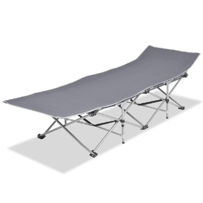 

Folding Sunlounger Grey Steel 186x675x49 cm