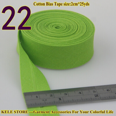 

Cotton bias tape bias binding fold tape size 20mm2cm 34" 25yds various color solid color DIY handmade sewing material