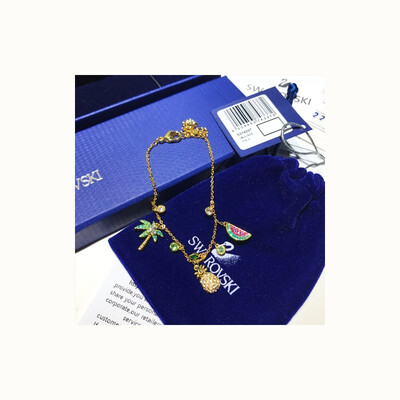 

Swarovski Watermelon Pattern Stud Earrings Long Temperament Earrings Ear Chain