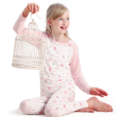 

VIV & LUL children's underwear sets girls autumn clothes autumn pants sets modal DL117191 this white at full pressure 130cm