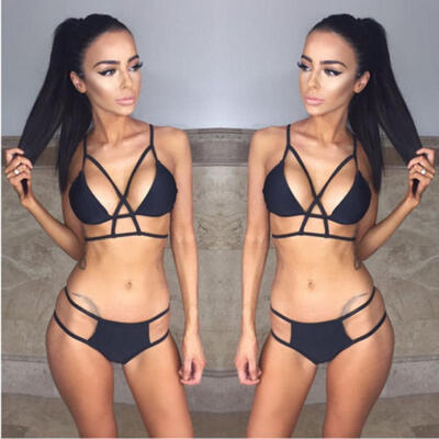 

USA Women Bandage Bikini Set Push-up Padded Bra Swimsuit Bathing Suit Swimwear