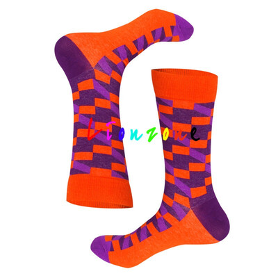 

LIONZONE Thickening Warm Winter Cotton Socks Men Unisex Coloured Rhombus lattices Leisure Trend Crew Socks Funny Lovers Gift