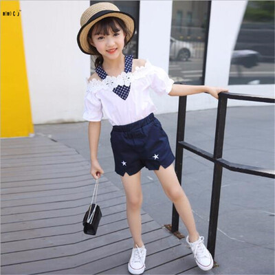 

Teenage Girl Clothing Suits Sling Shirt & Shorts Summer Flower Short Sleeve Cotton Kids Clothes Set 4 5 6 7 8 9 10 11 12 Years