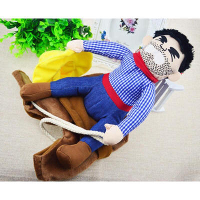 

STOCK Pet Cat Dog Funny Cowboy Rider Coat Clothes Clothing Costume Cosplay Dress