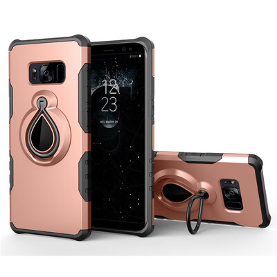 

Fivice Samsung Galaxy S8 Plus Case TPU Water Drop Ring Stand Car Power Magnetic Drop-proof Phone Case