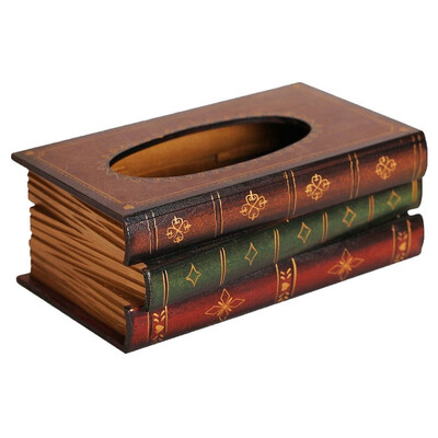 

UpperX Retro Style Book Shape Tissue Box