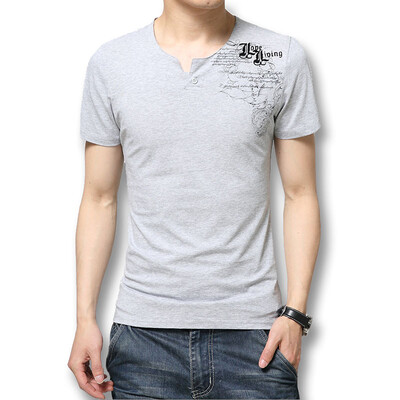 

Men T Shirt Fashion Men T Shirt 2016 Summer New Arrival Printed Men Casual V-neck Men T Shirts 5 Colors Casual Hot Sale T Shirts