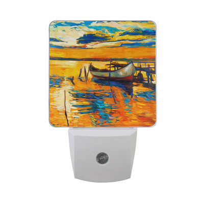 

ALAZA LED Night Light With Smart Dusk To Dawn SensorPainting Amazing Venice Plug In Night Light