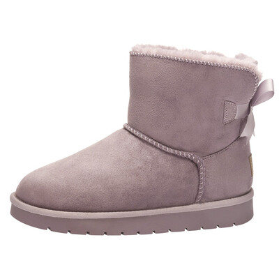 

CAMEL CROWN Womens Snow Boots Pull-on Fashion Winter Boot Warm Outdoor Fluffy Lining Solid Ankle Booties with Bowknont