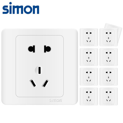 

SIMON Switch socket panel C3 series five-hole socket ten only type 86 panel snow mountain white C31084