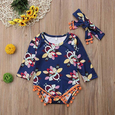 

US Toddler Infant Kids Baby Girl Bodysuit Romper Jumpsuit Outfit Summer Clothes