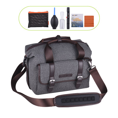 

K&F CONCEPT Digital DSLR Camera Shoulder Bag Shockproof Handbag Case with Lens Cleaning Set for Canon Nikon Sony Outdoor Photo Vid