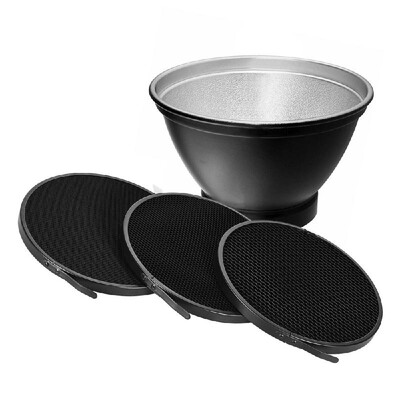 

210mm Elinchrom Mount Reflector Diffuser Shade Lamp Shade with 10° 30° 50° Honeycomb Grids for Elinchrom Mount Studio Strobe Flash