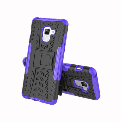 

Fivice Samsung A7 2018A8 plus 2018 Case TPU anti-fall tire pattern back clip bracket phone case