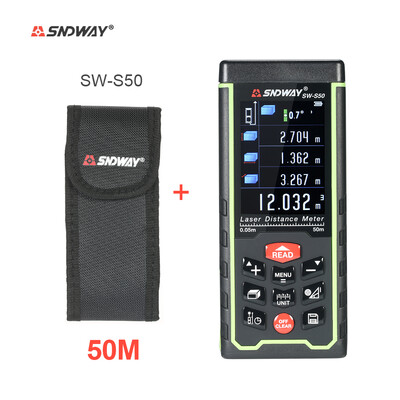 

50m Mini Handheld LCD Digital Laser Distance Meter USB Range Finder Distance Area Volume Measurement 100 Groups Data Storage