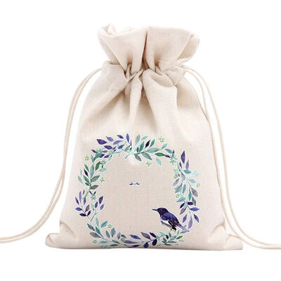 

UpperX Unique Design Large Christmas Gift Bag Home Party Decoration Vintage Drawstring Canvas Dinner Table Gift Bag Supplies 12