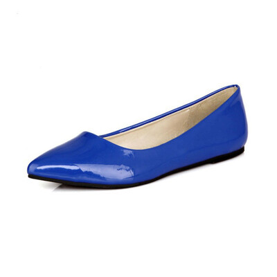 

IDIFU Womens Comfy Pointed Toe Low Cut Wide Width Slip on Flats Pumps Shoes