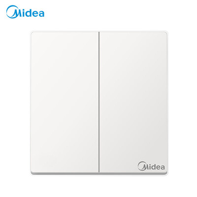 

Midea Midea switch socket power panel 86 type double open dual control two 2 open wall home dark ya white no border E05