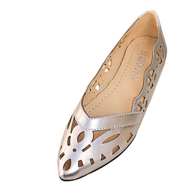 

fashion women flats hollow out pumps casual breathable pointed toe shoes slip on