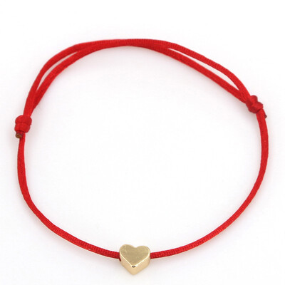 

new fashion Gold Color Heart Bracelet Silver Handmade Jewelry Multicolor Rope Adjustable String Lucky Bracelet For Women Children