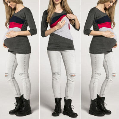

Women Maternity Clothes Breastfeeding Tops Pregnant Nursing T-shirt Blouse